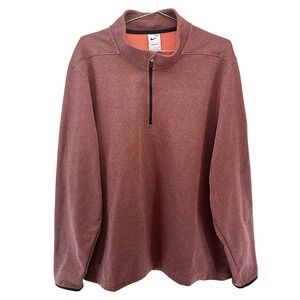NIKE Men's Therma-Fit 1/4 Zip Pullover • XL • brown, burnt orange